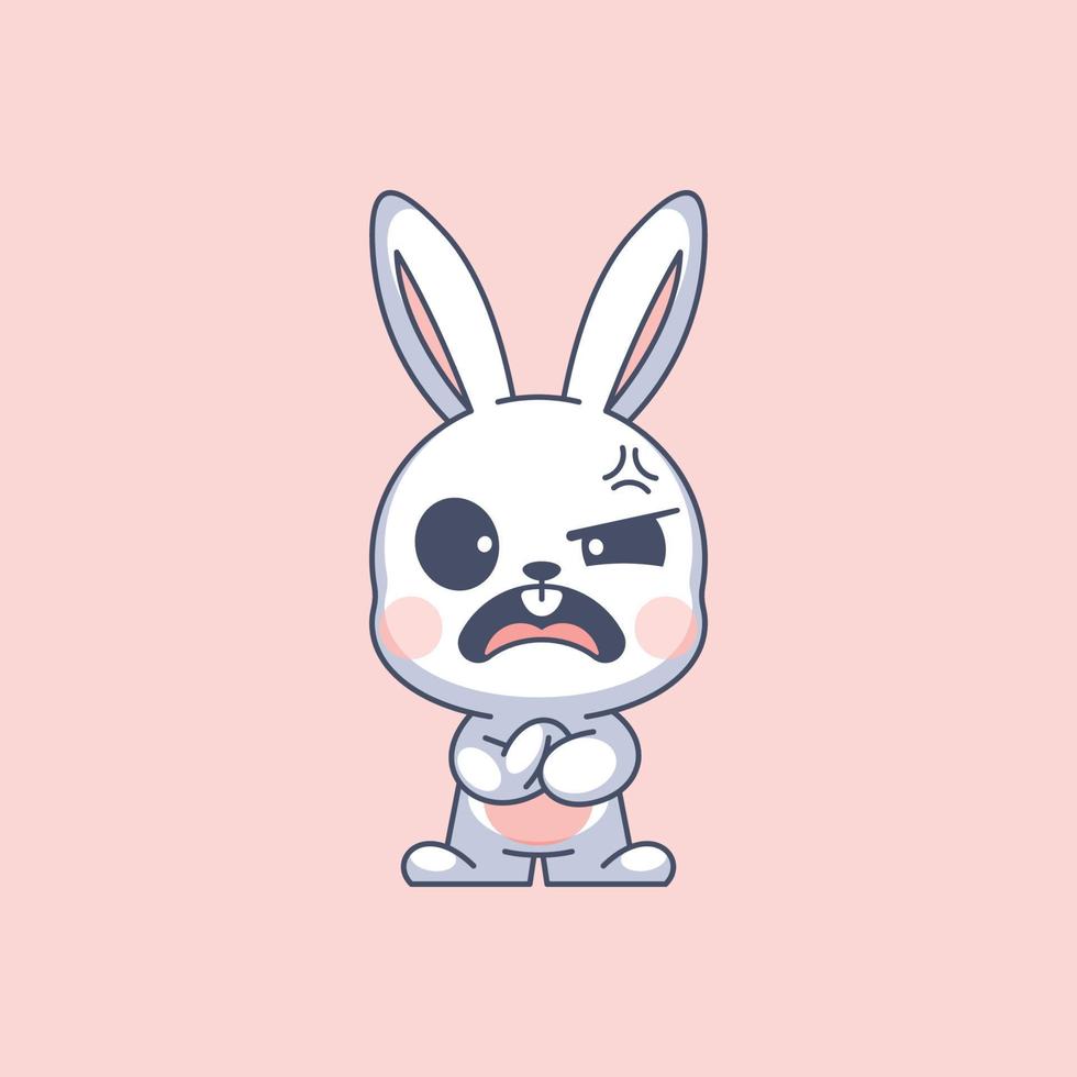 The cute bunny is angry vector