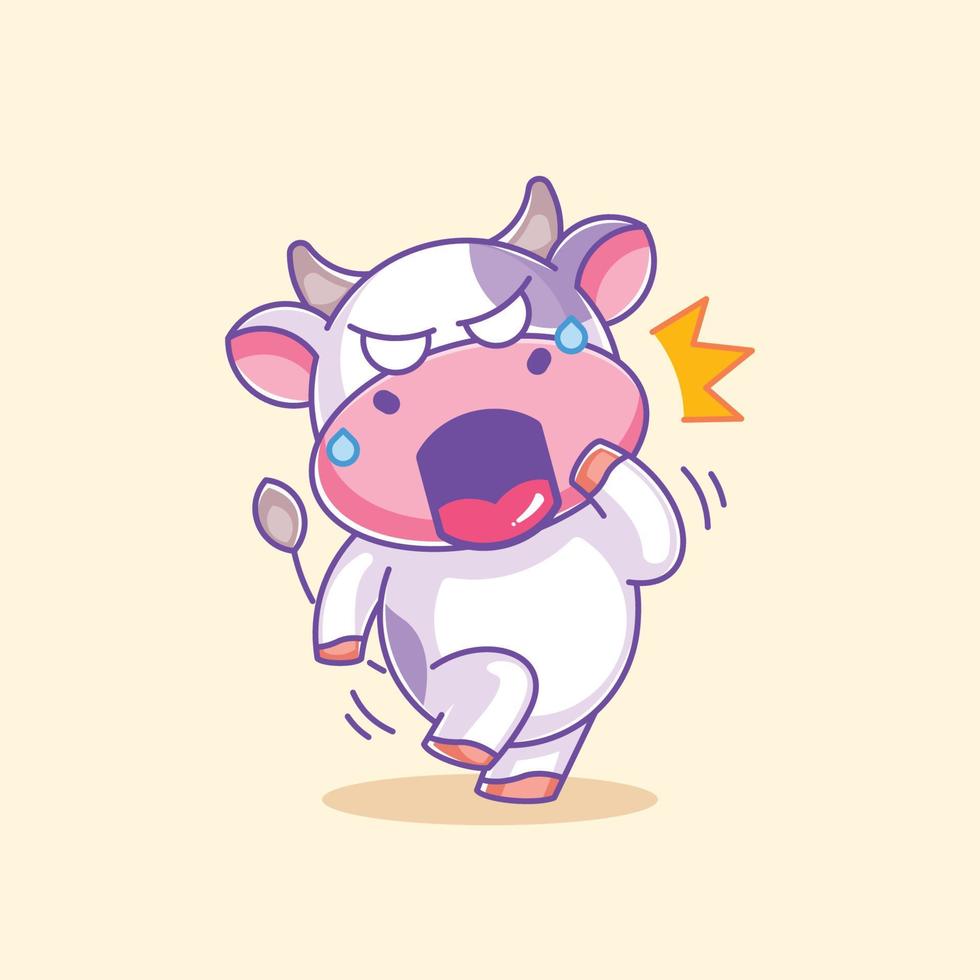 A cute cow is being surprised vector