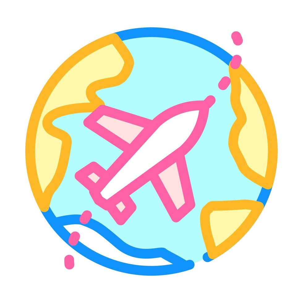 word travel color icon vector illustration color