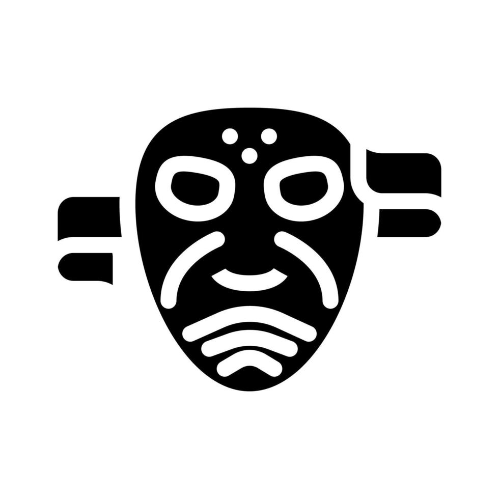 máscara miedo glifo icono vector ilustración