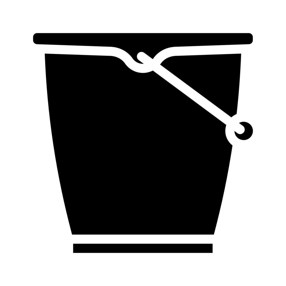 bucket plastic glyph icon vector illustration