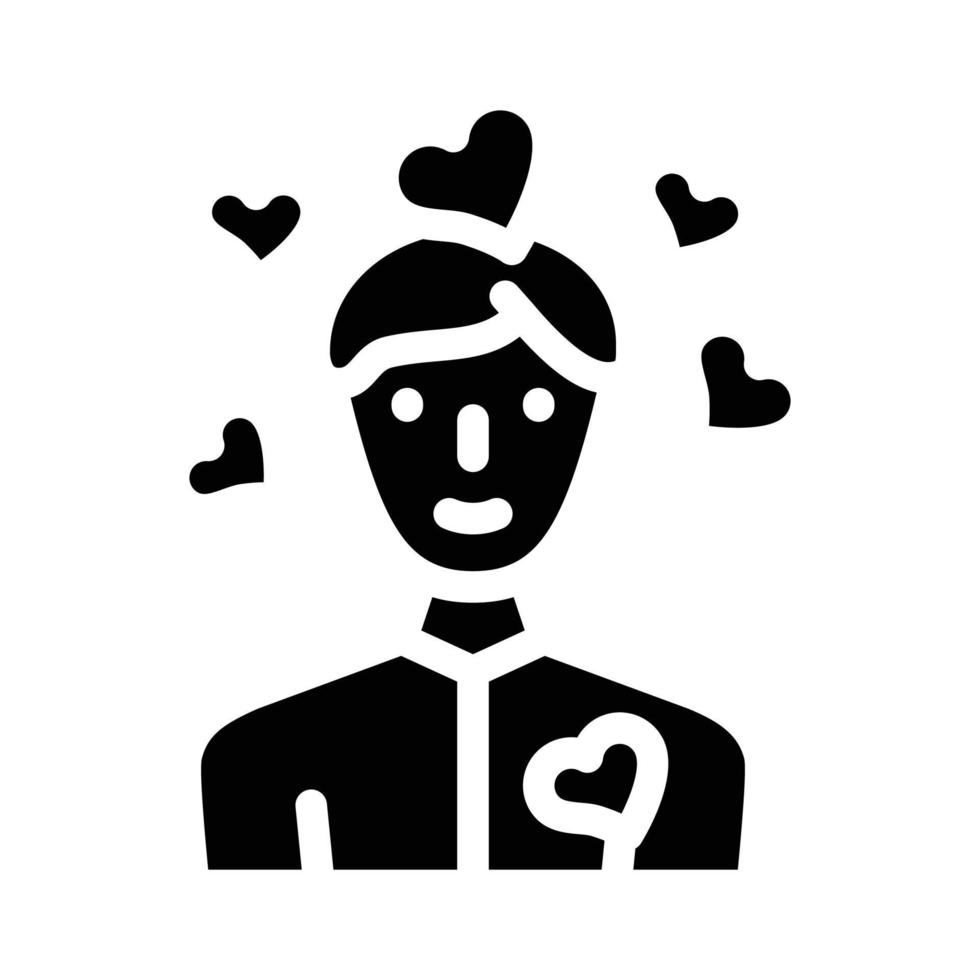 love man glyph icon vector illustration