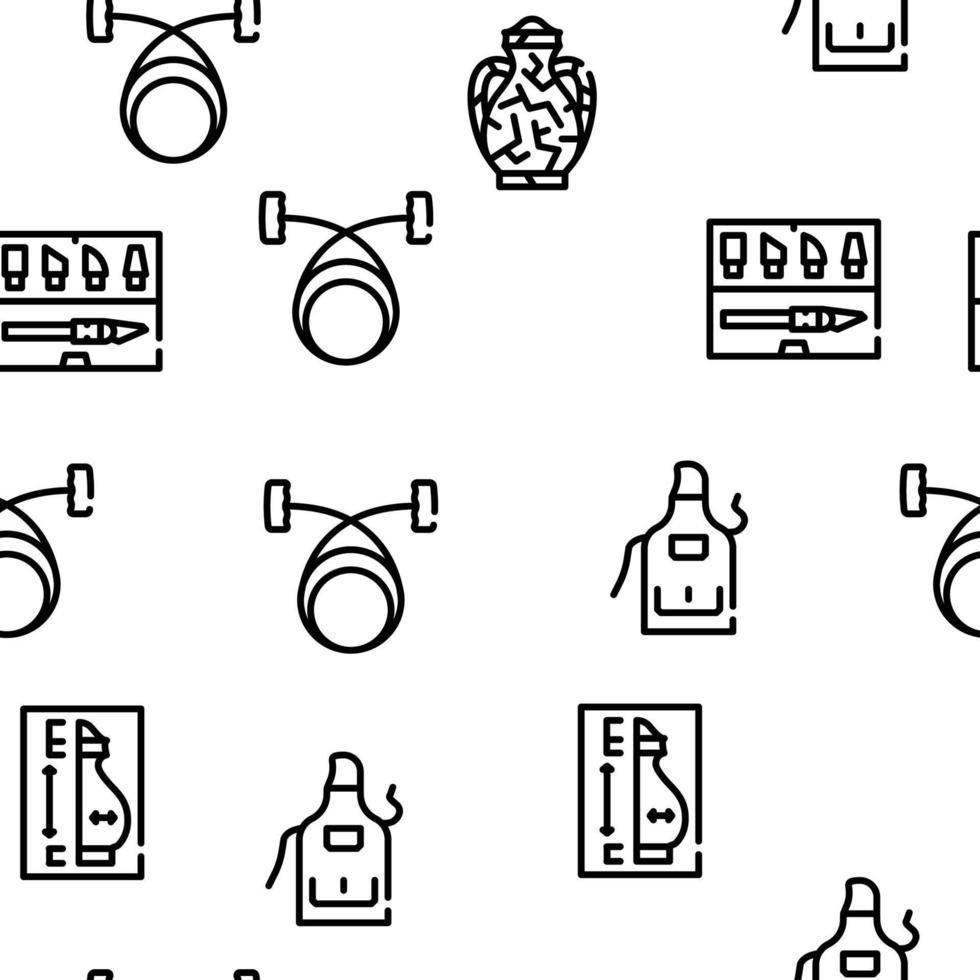 Pottery Production Vector Seamless Pattern