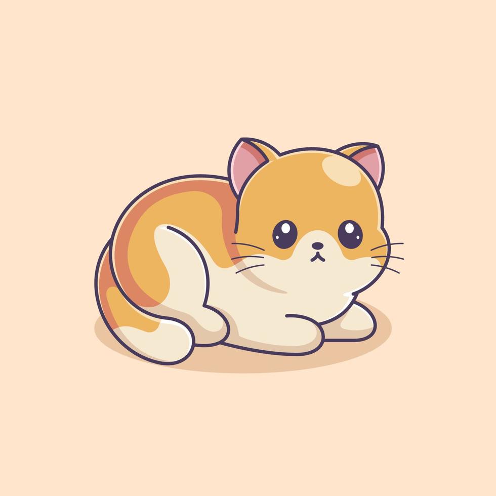 lindo gatito sentado relajado vector