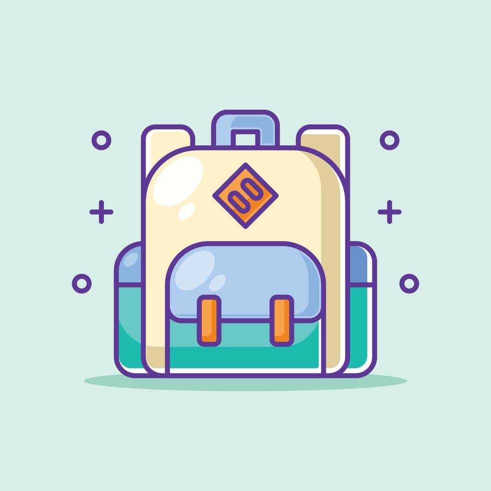 Cute school bag backpack cartoon vector