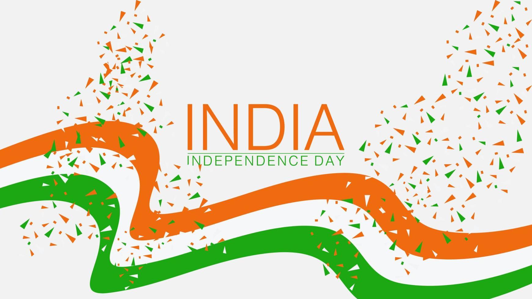 ilustración de la pancarta del día de la independencia india, folleto horizontal del 15 de agosto de la fiesta nacional de la india. cartel de celebración en colores de bandera vector