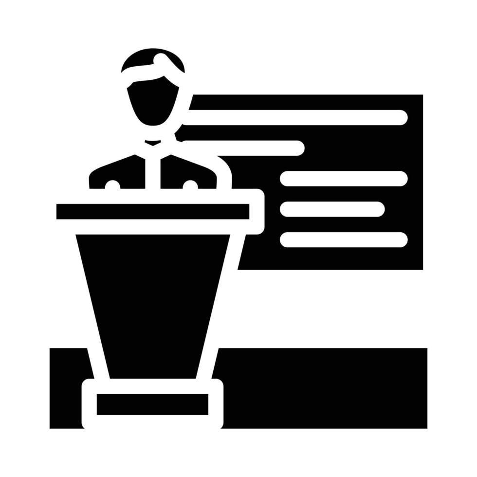 asesor consultor de negocios glifo icono vector ilustración