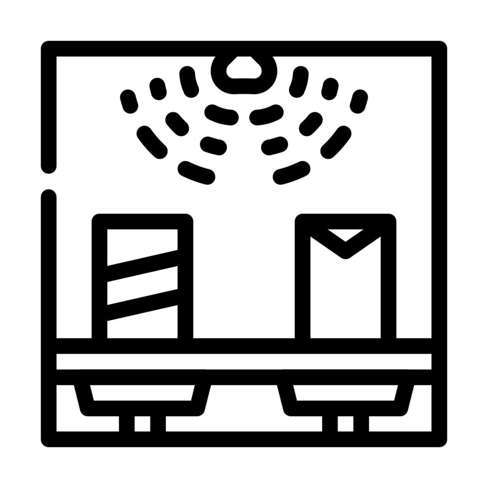 sensor on shelves line icon vector illustration