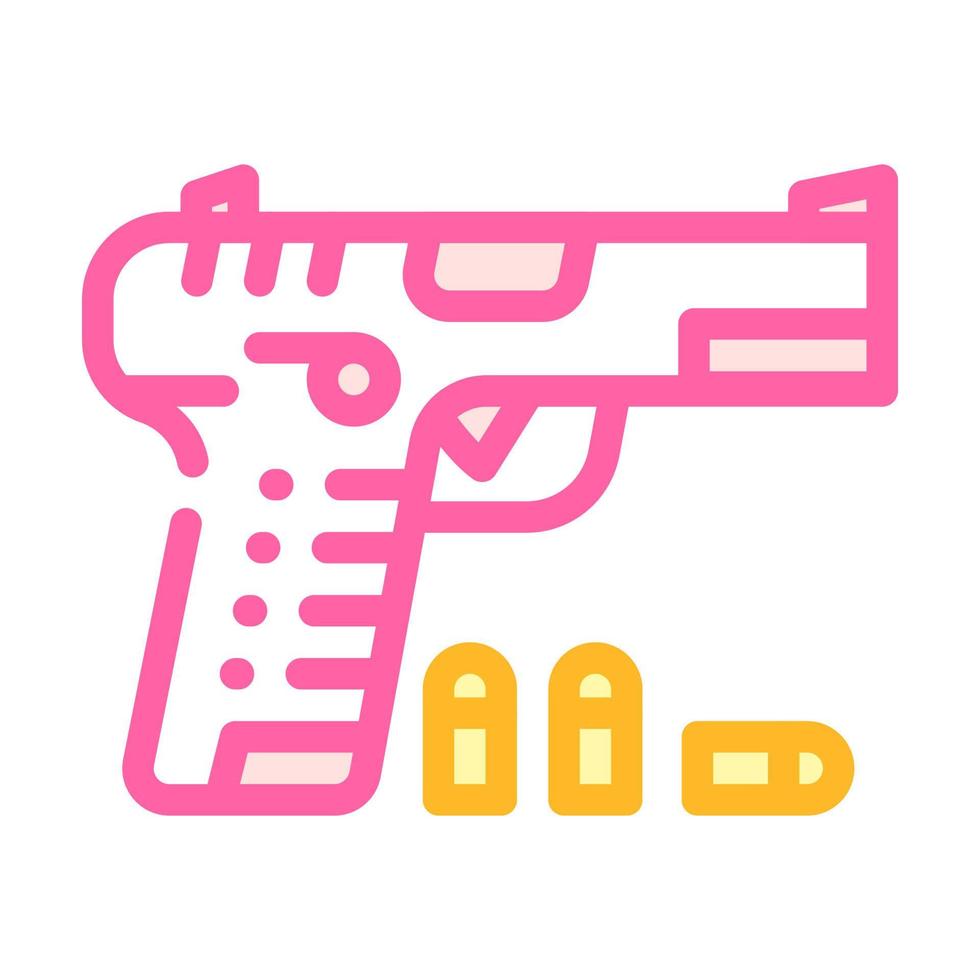 pistola con cartuchos color icono vector ilustración