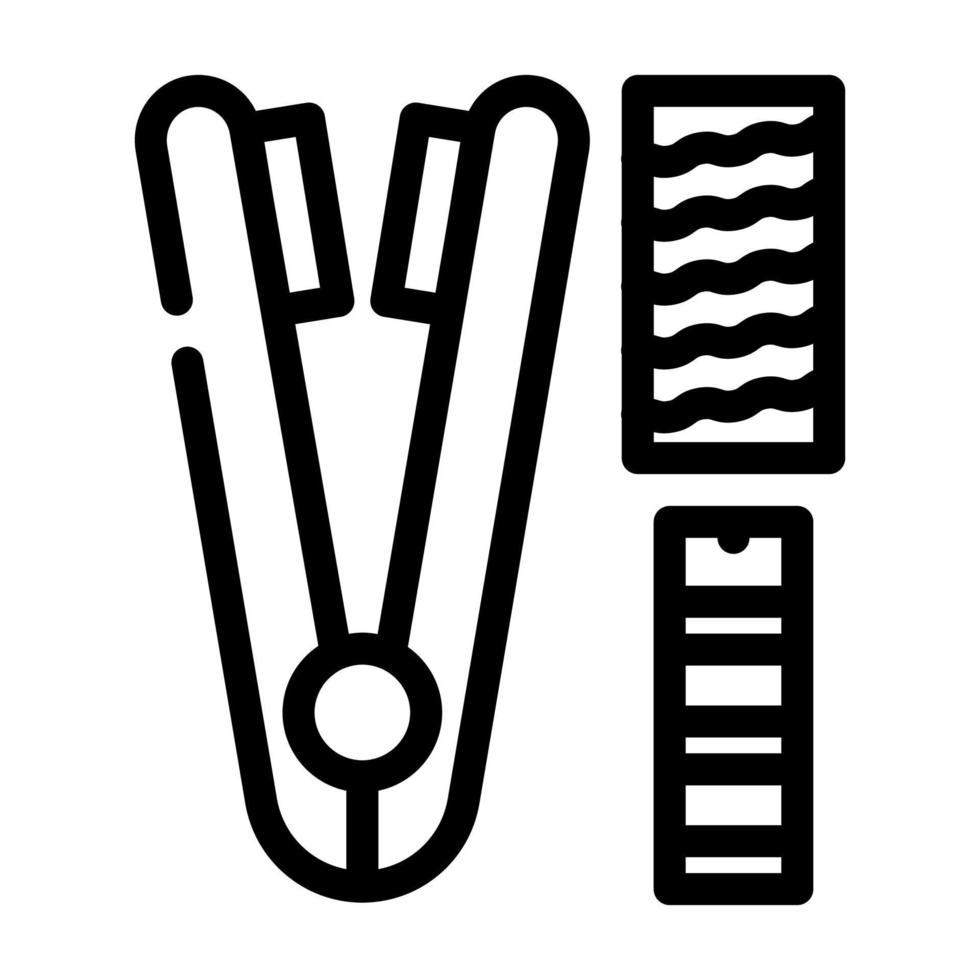 dispositivo de hierro para la ilustración de vector de icono de línea de cabello
