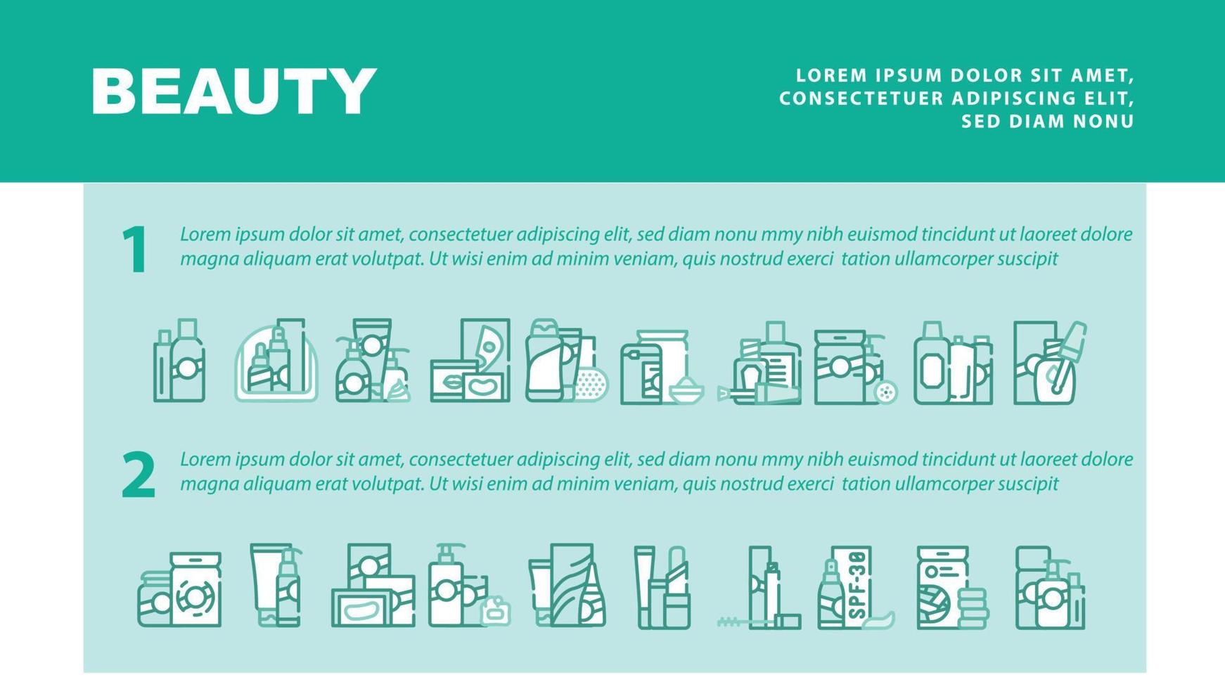 Beauty Products Makeup Landing Header Vector