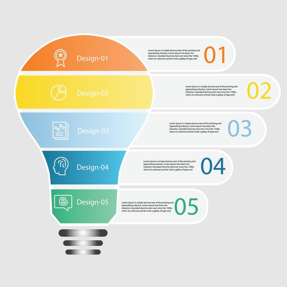 forma de idea infográfica para el paso del concepto de proceso de plantilla vectorial para la educación sobre estrategia e información vector