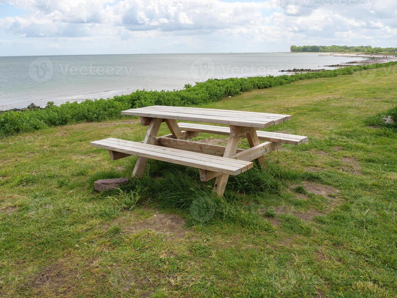 Maasholm at the river schlei in germany photo