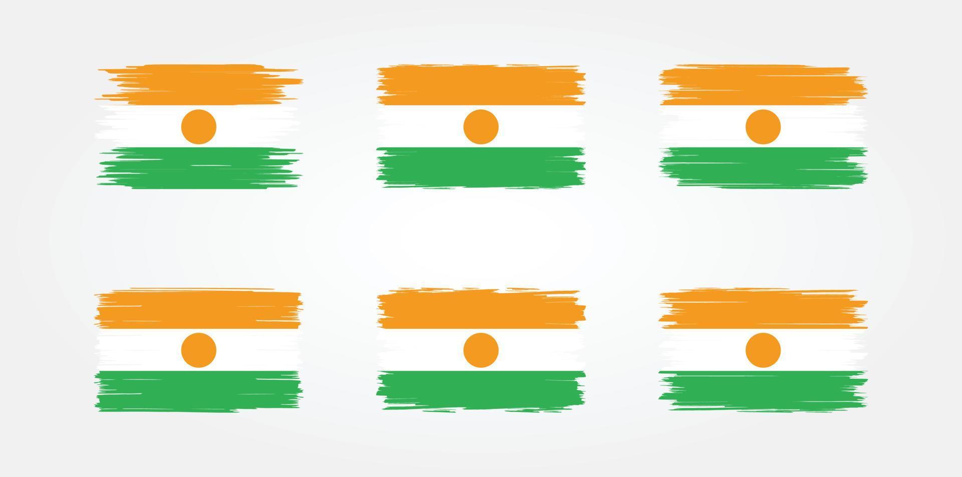 Niger Flag Brush Collection. National Flag vector