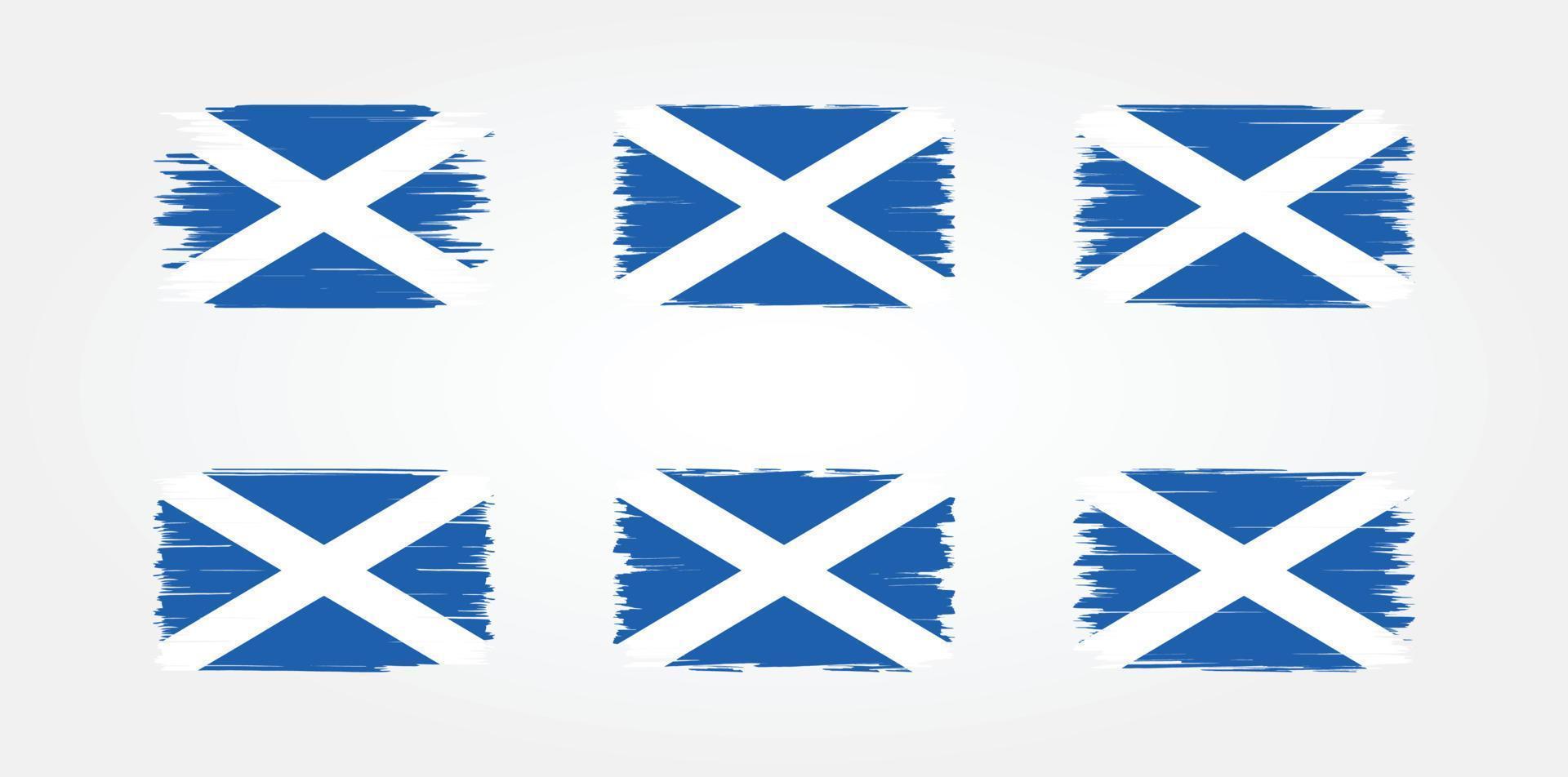 colección de pinceles de bandera de Escocia. bandera nacional vector