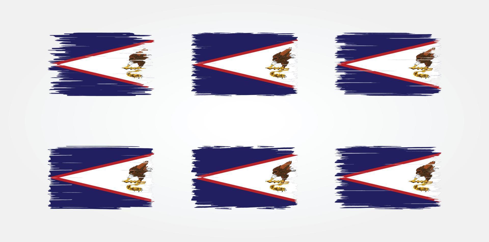 American Samoa Flag Brush Collection. National Flag vector