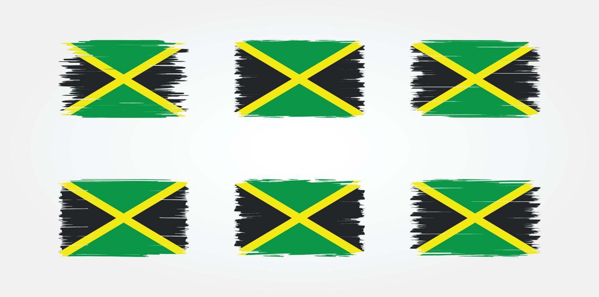 Jamaica Flag Brush Collection. National Flag vector