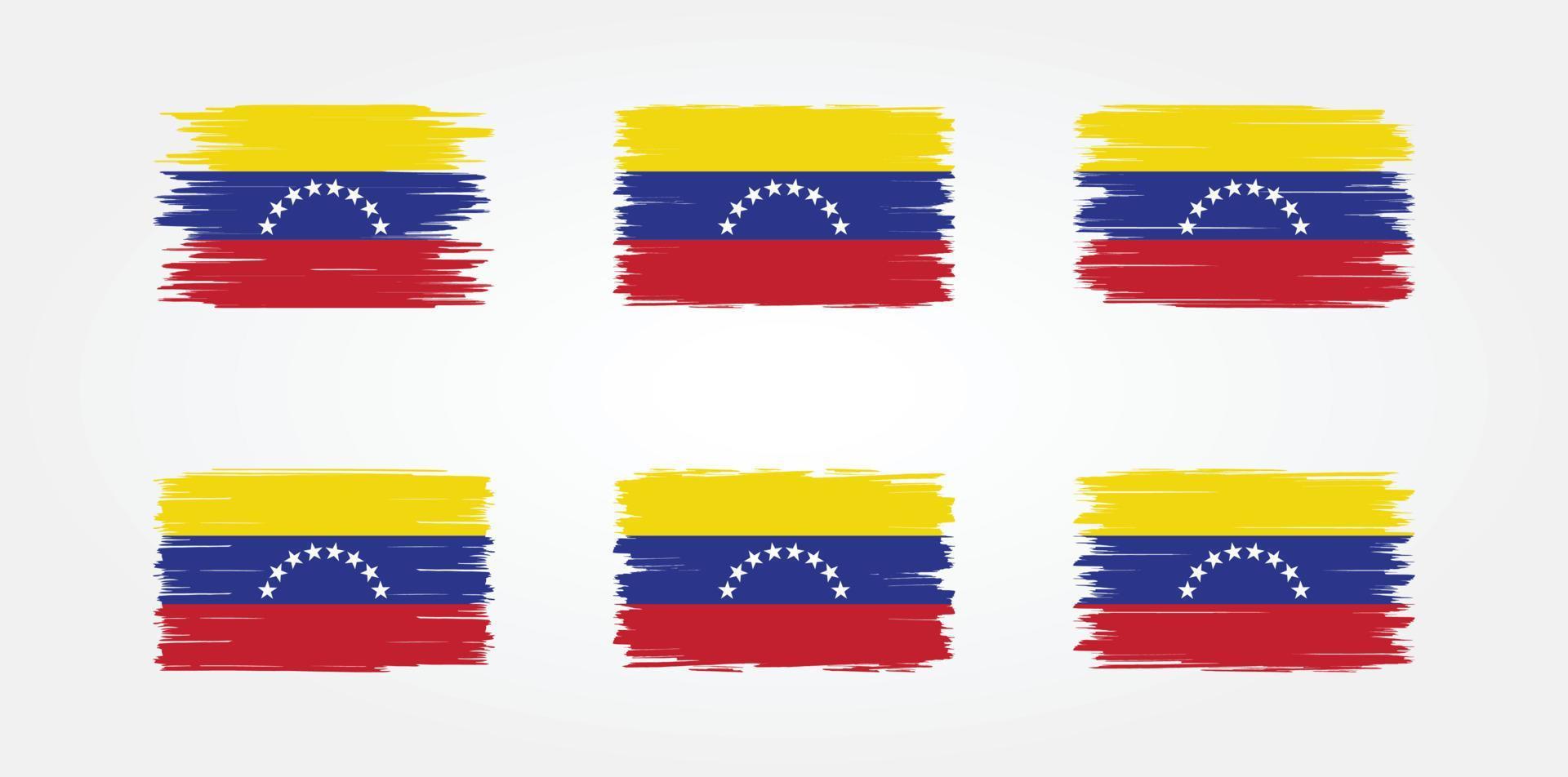 colección de pinceles de bandera de venezuela. bandera nacional vector