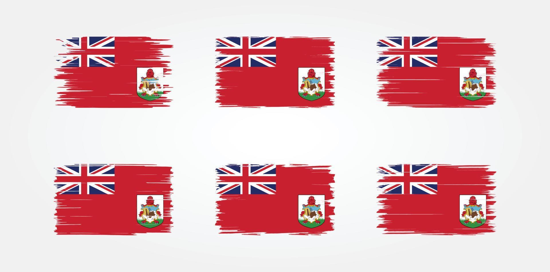 colección de pinceles de bandera de Bermudas. bandera nacional vector