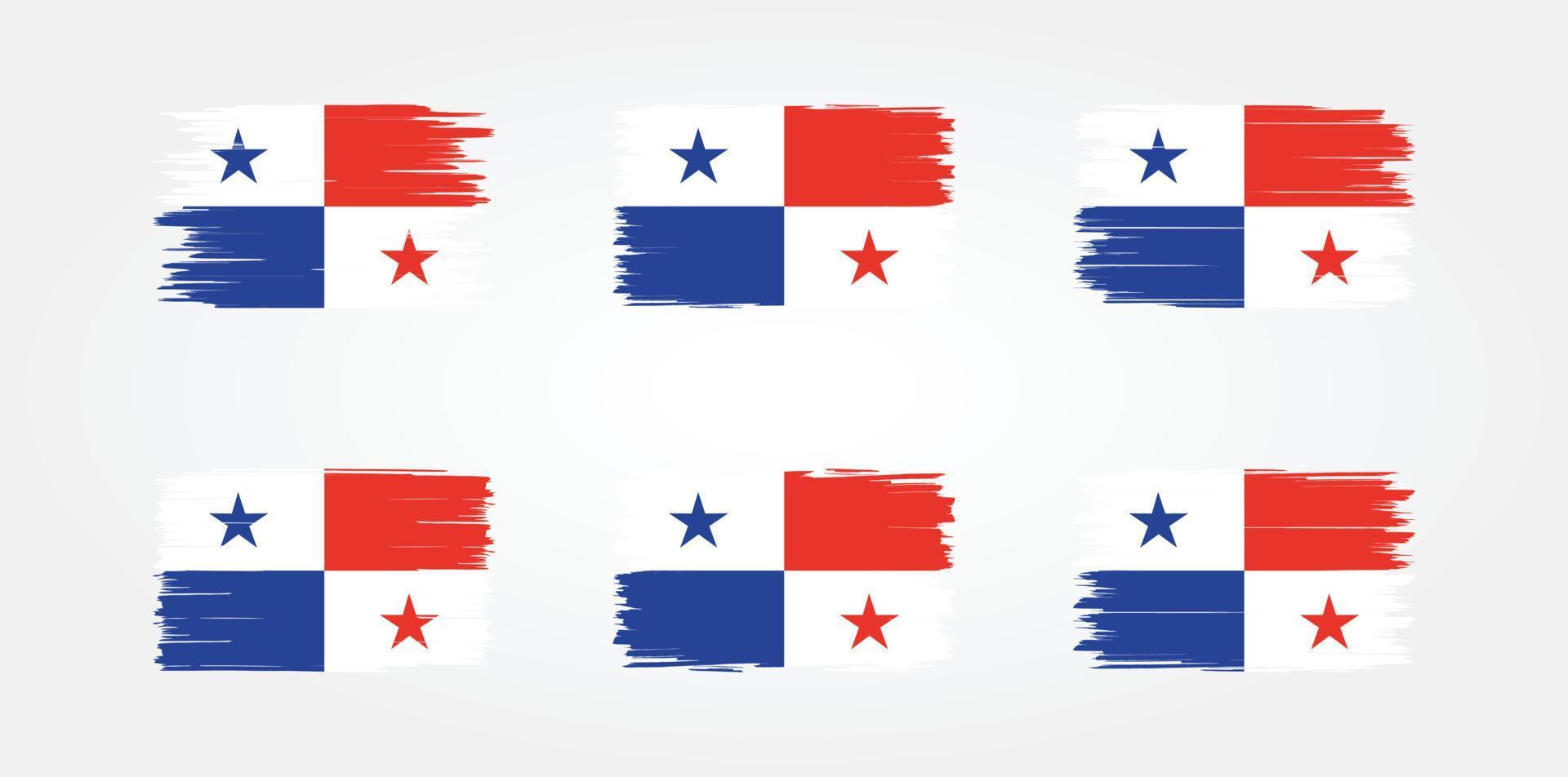 colección de pinceles de bandera de Panamá. bandera nacional vector