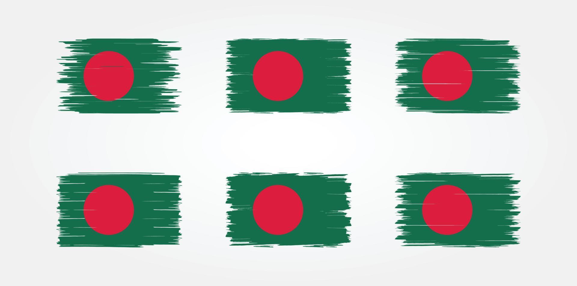 colección de pinceles de bandera de bangladesh. bandera nacional vector