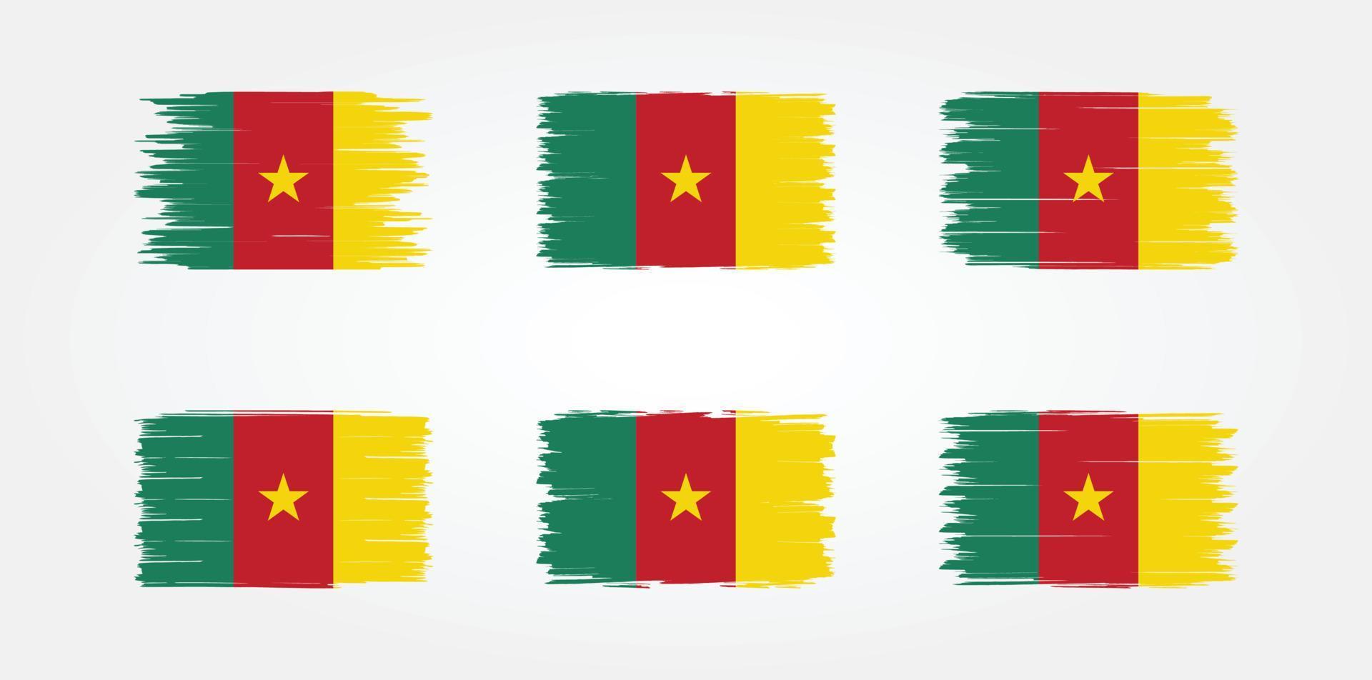 Cameroon Flag Brush Collection. National Flag vector