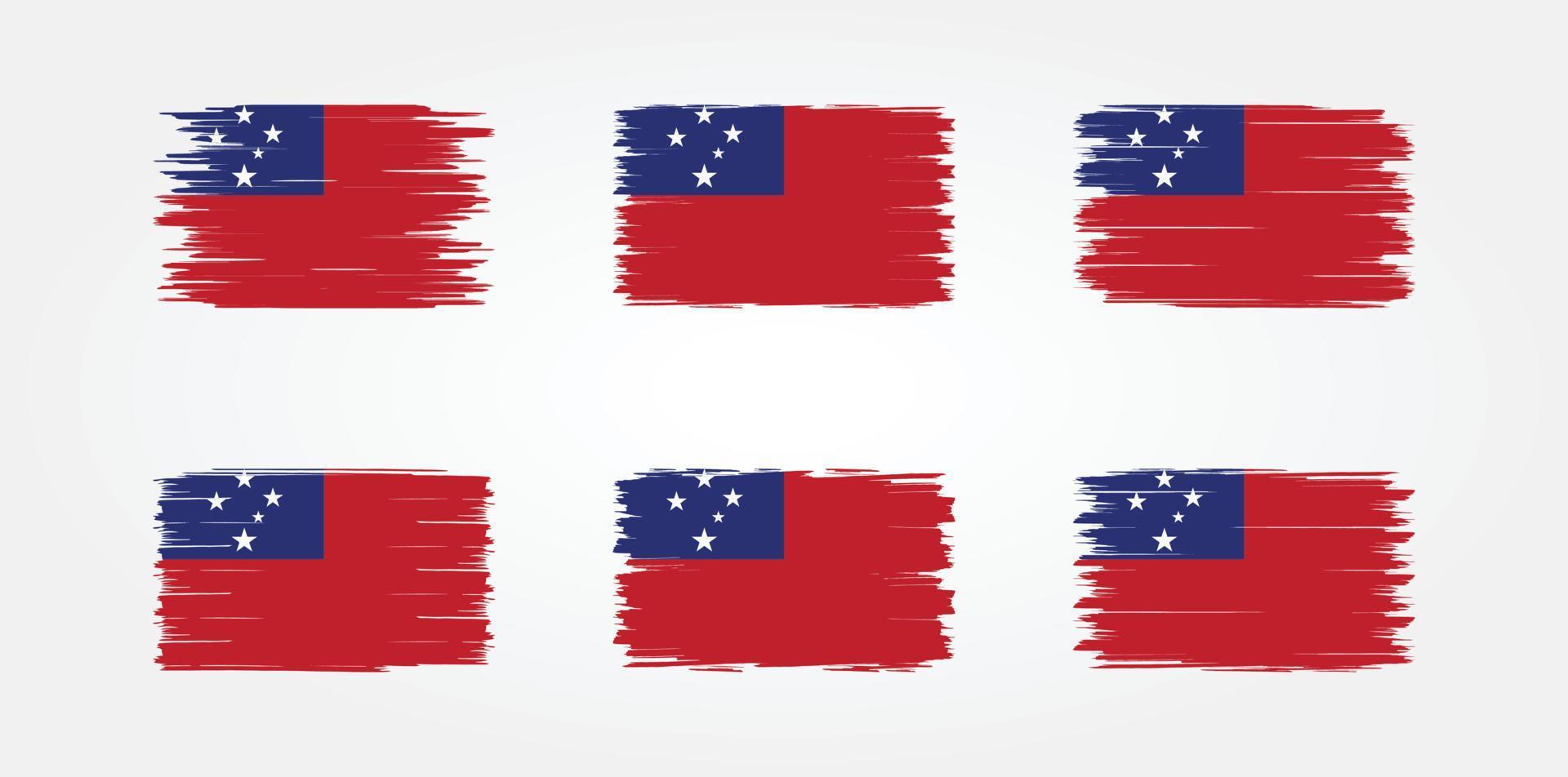 colección de pinceles de bandera de samoa. bandera nacional vector