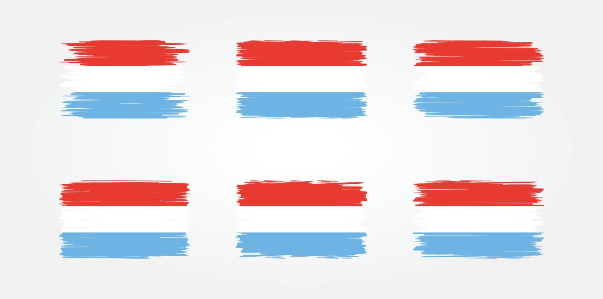 Luxembourg Flag Brush Collection. National Flag vector