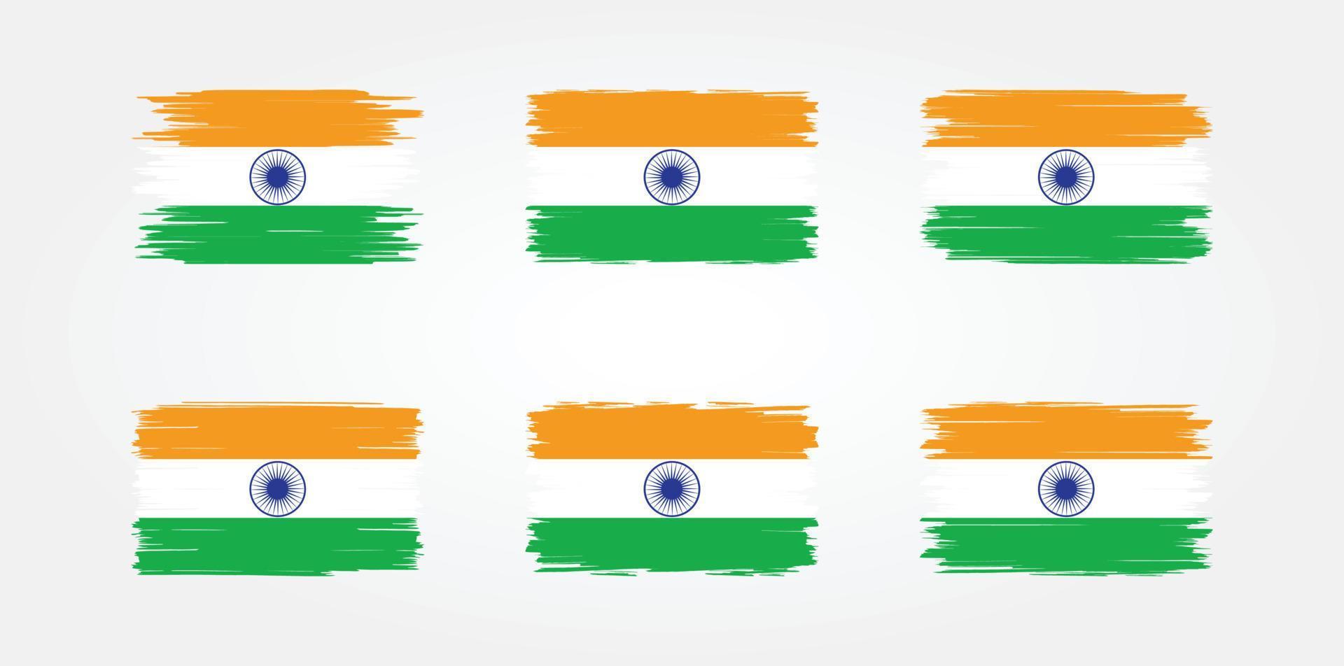 India Flag Brush Collection. National Flag vector