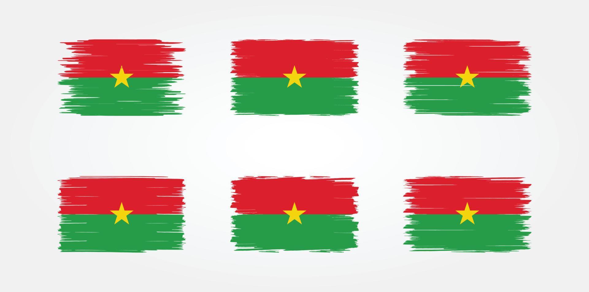 colección de pinceles de bandera de burkina faso. bandera nacional vector