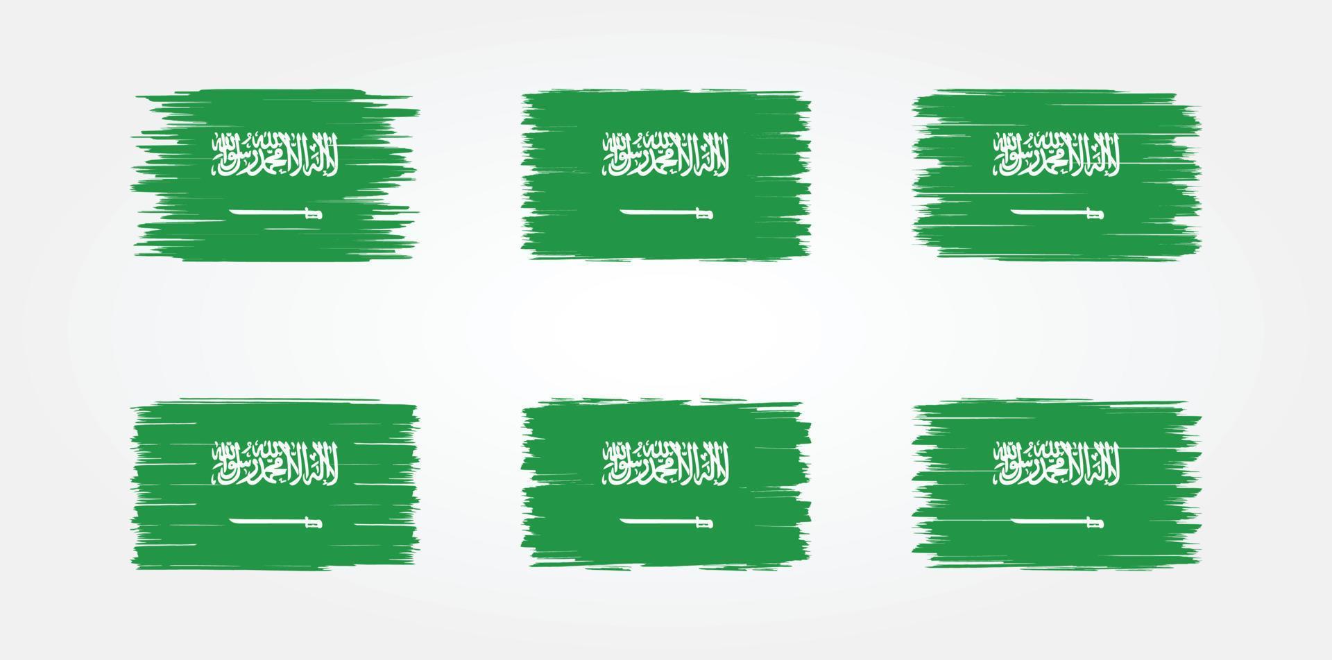 Saudi Arabia Flag Brush Collection. National Flag vector