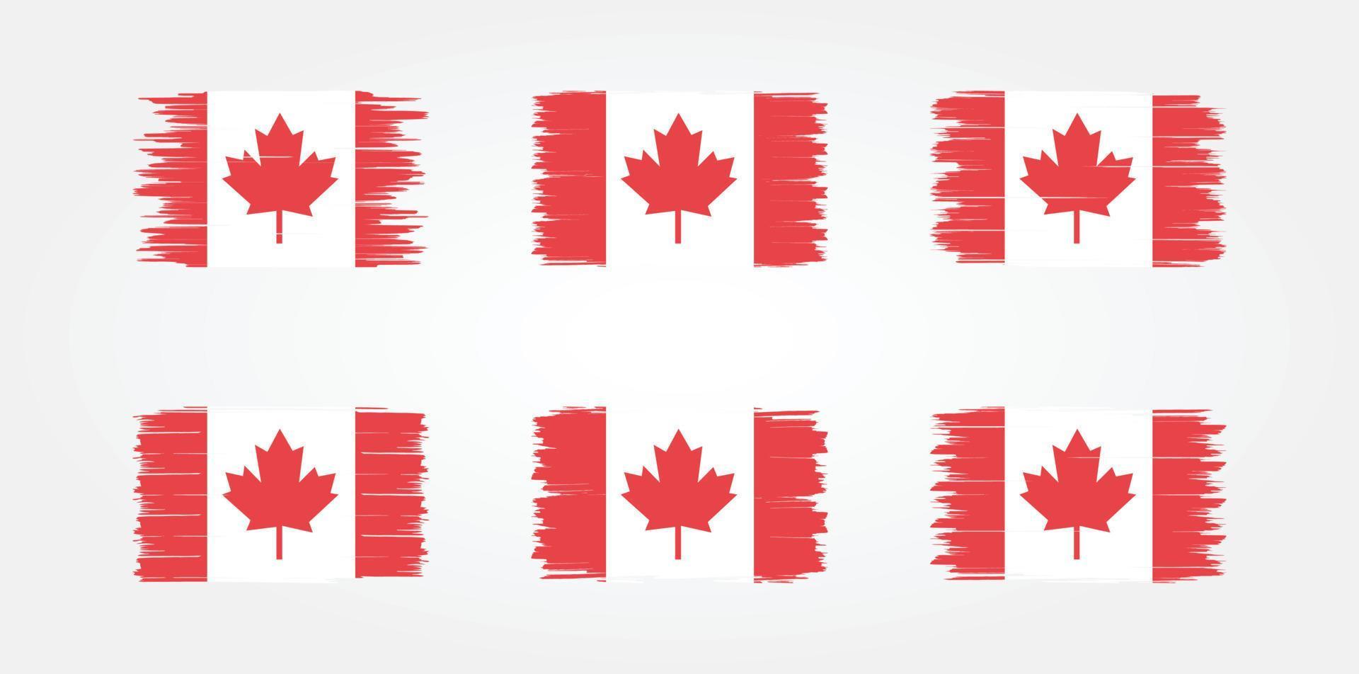 colección de pinceles de bandera de canadá. bandera nacional vector