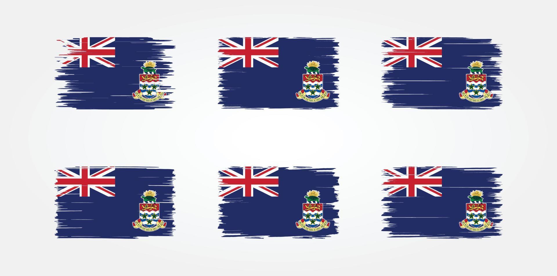 Cayman Islands Flag Brush Collection. National Flag vector
