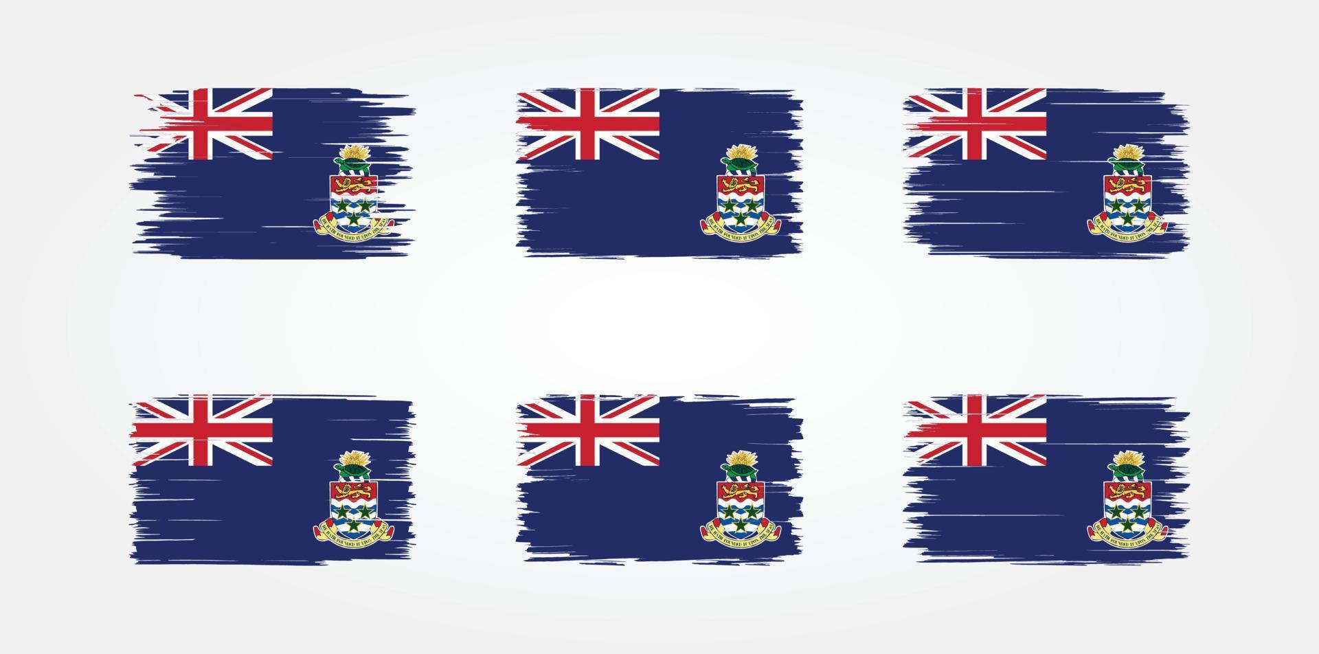 colección de pinceles de bandera de las islas caimán. bandera nacional vector