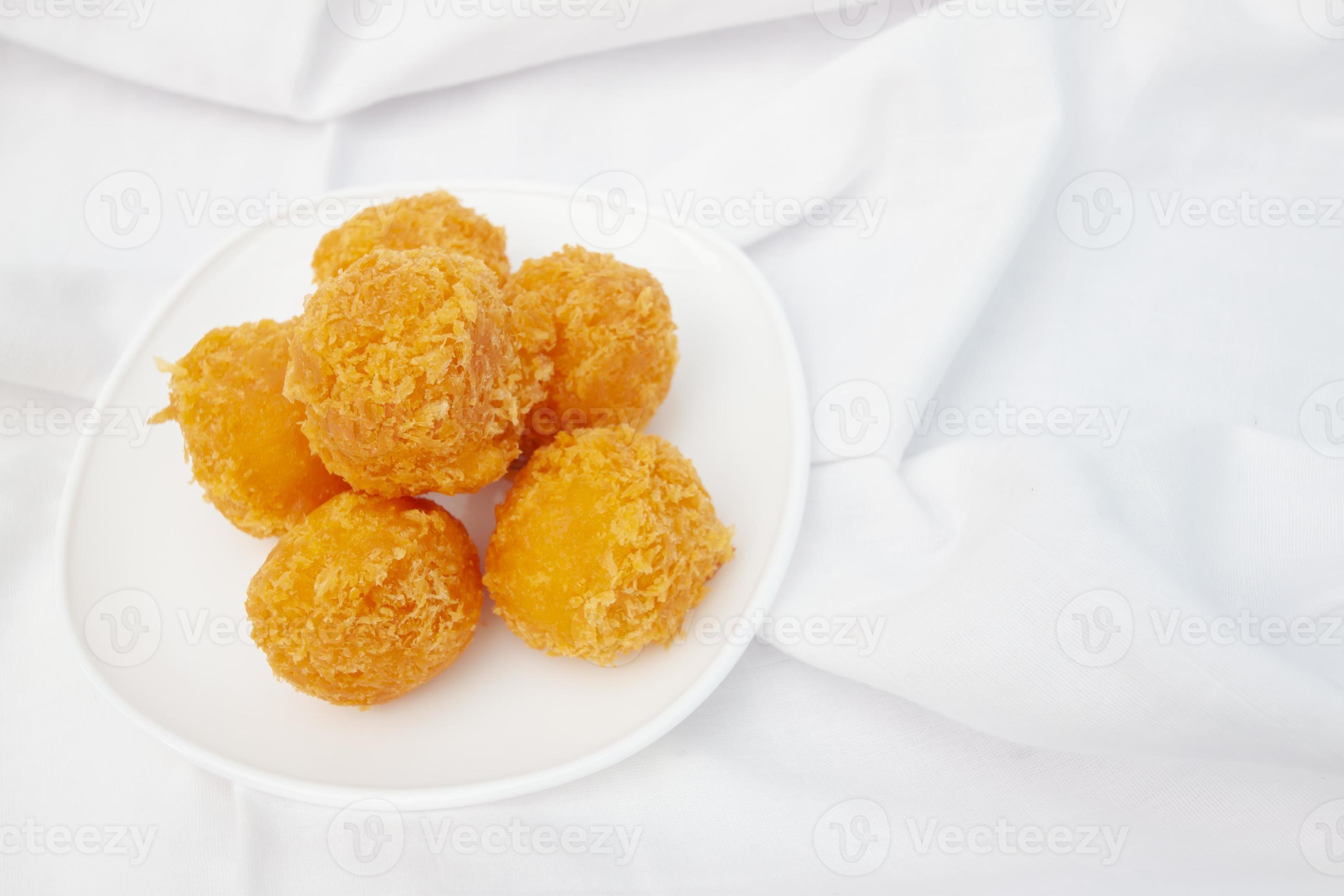 Fried Cheese balls covered bread crumb in white plate. 8245434 Stock Photo at Vecteezy