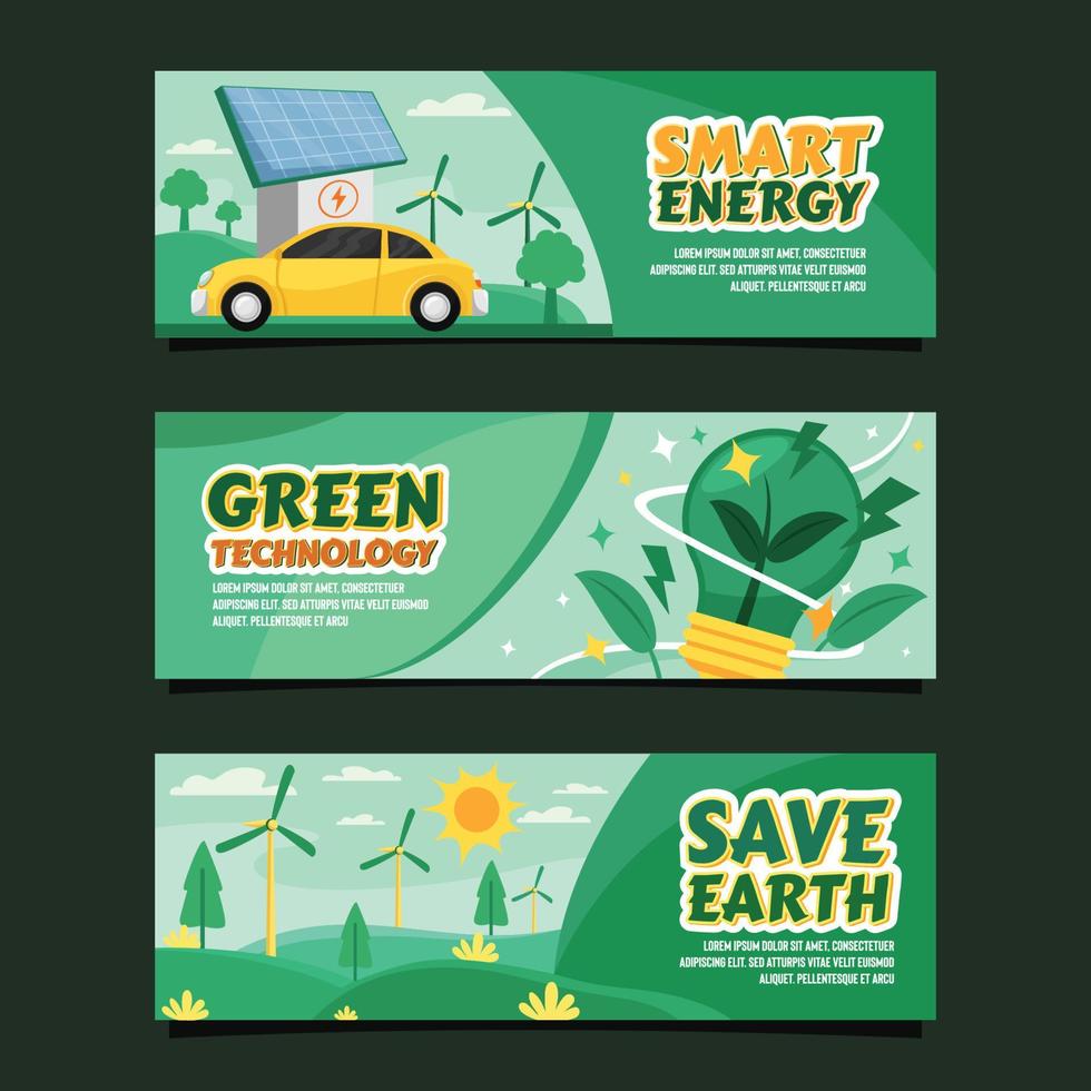 Eco Green Technology Banner vector