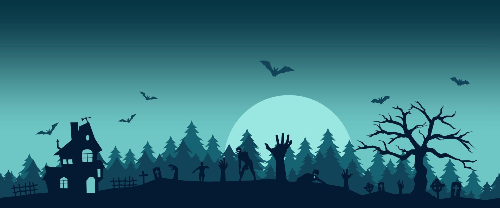 escena de dibujos animados de fondo de halloween colorido enlosables vector