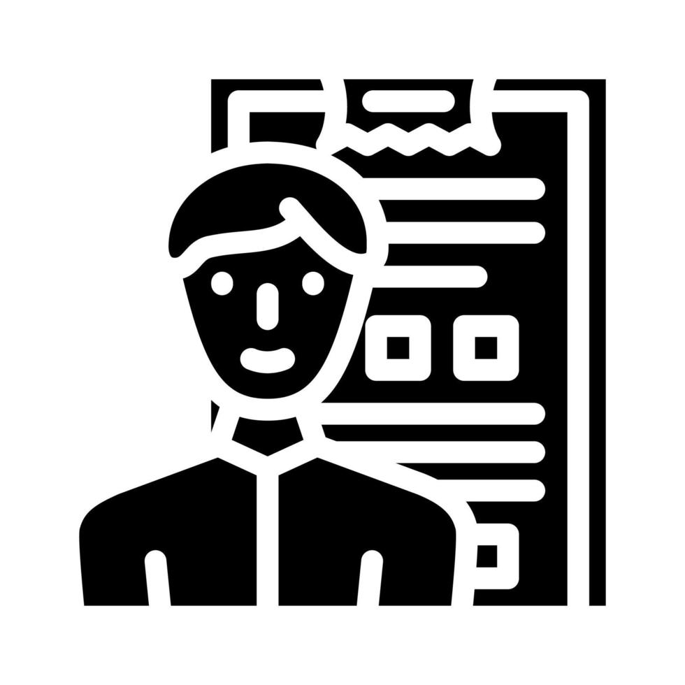 survey salesman glyph icon vector illustration