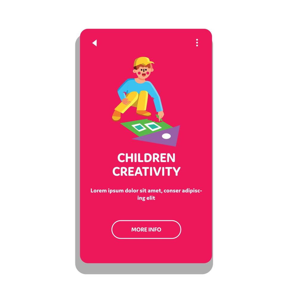 Children Creativity Draw With Color Chalk Vector