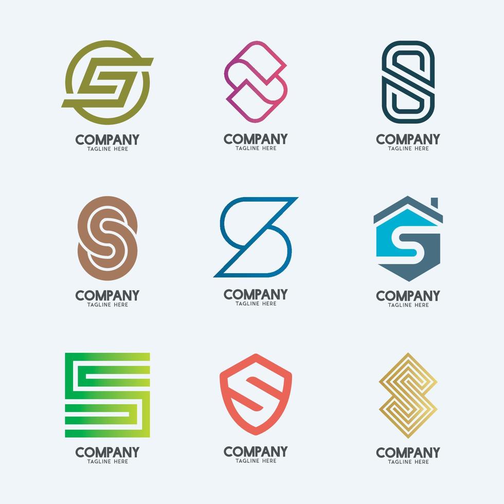 Creative Minimal Letter S logo design. Premium business logotype. vector