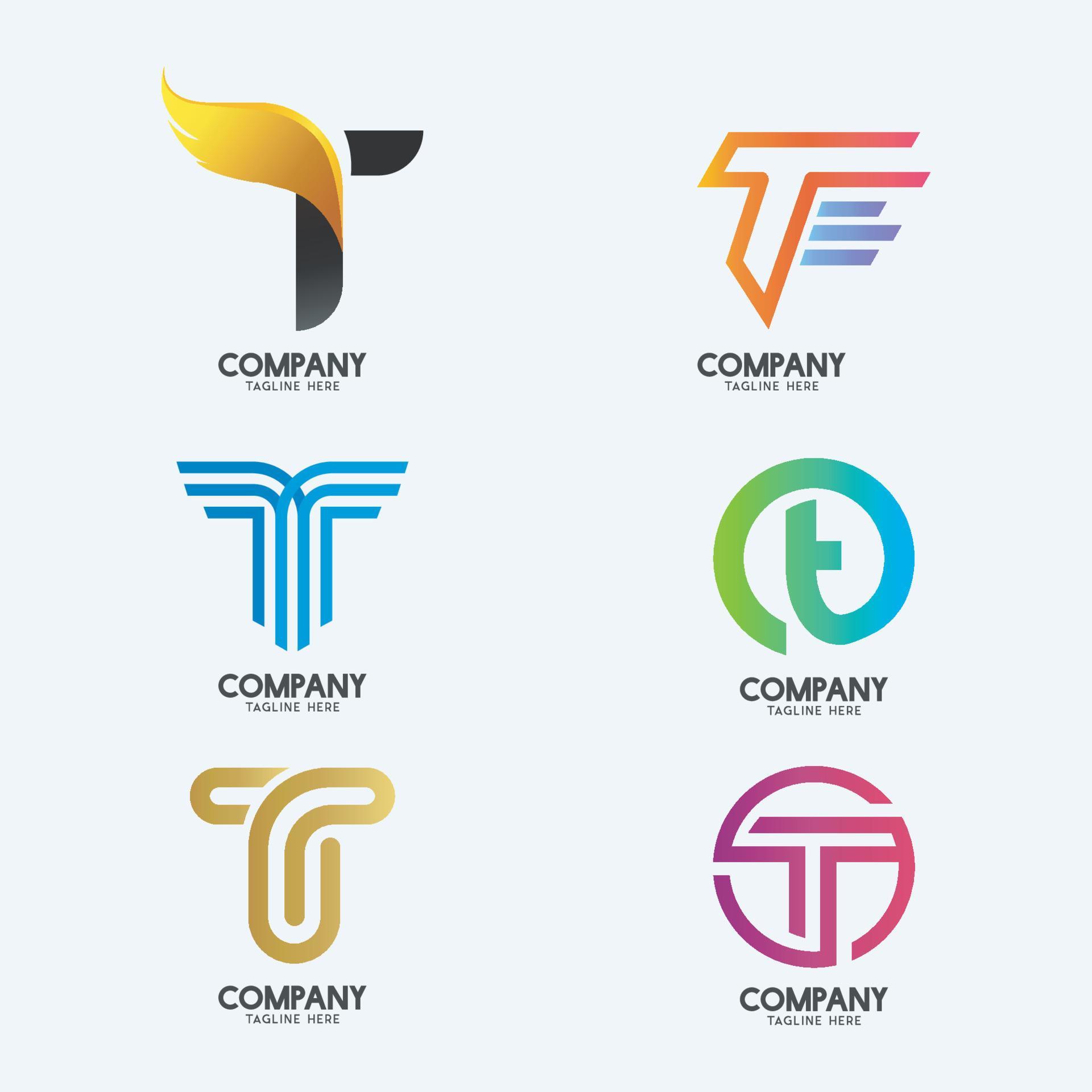 Creative Minimal Letter T logo design 2. Premium business logotype