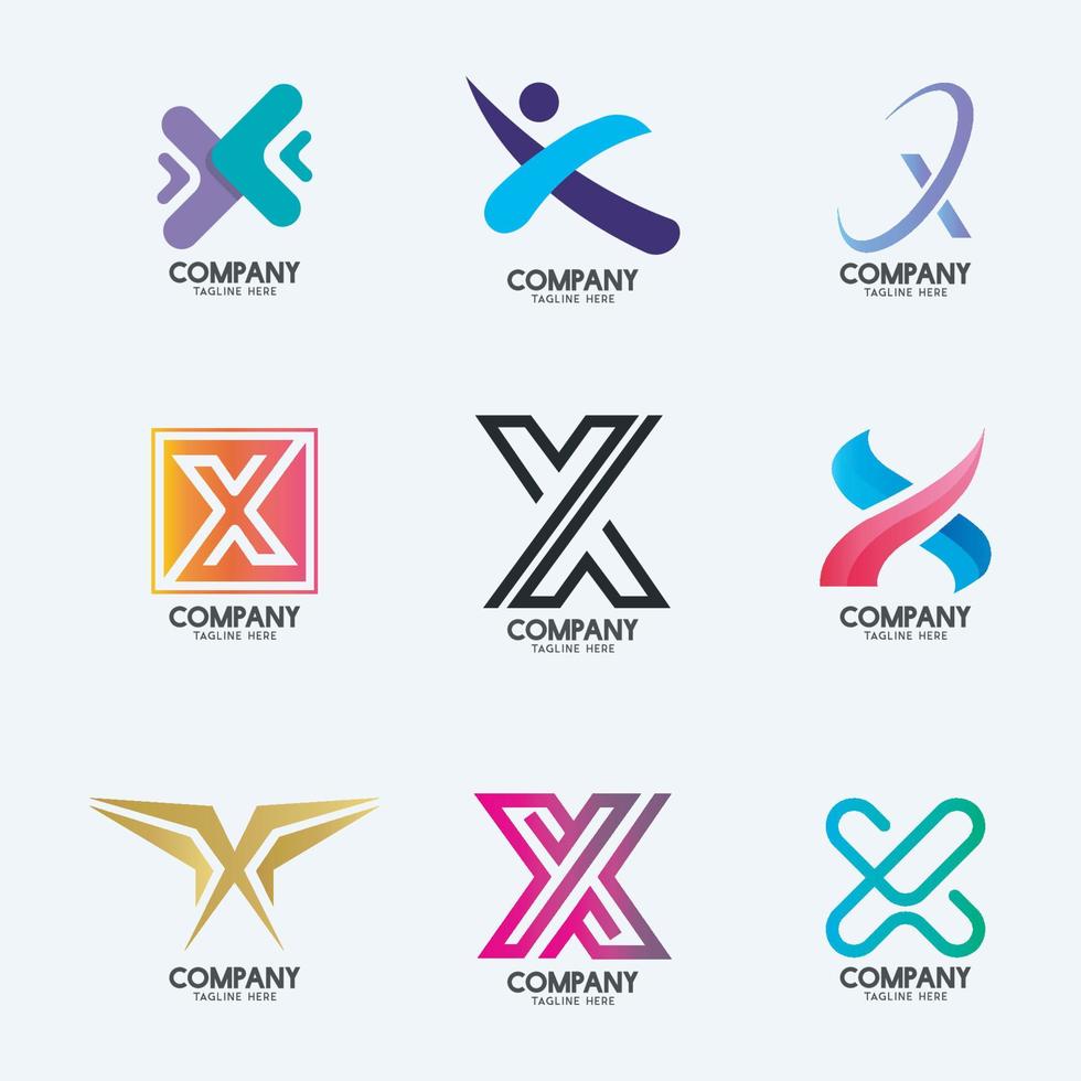 diseño creativo mínimo del logotipo de la letra x. logotipo de empresa premium. vector