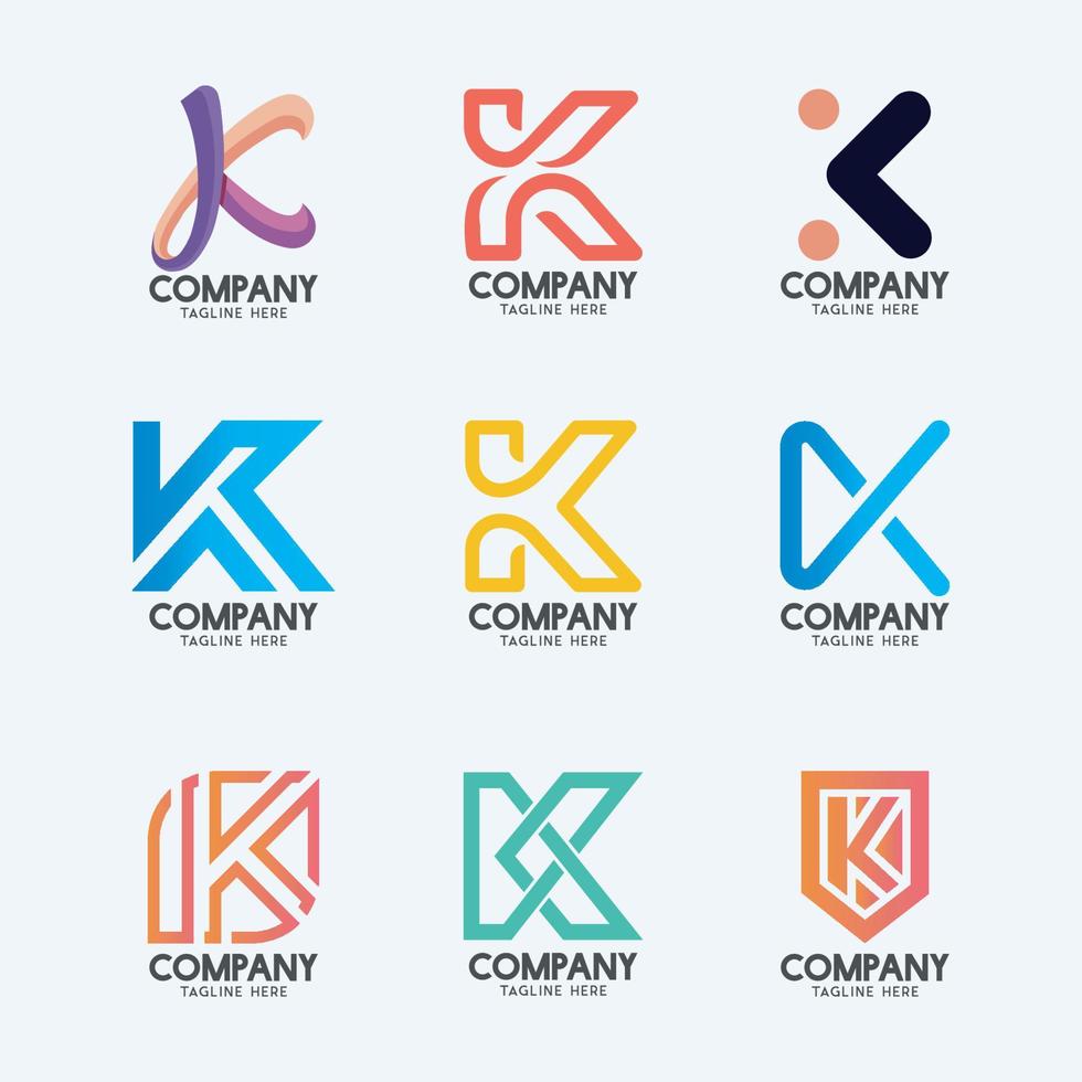 Creative Minimal Letter K logo design. Premium business logotype. vector