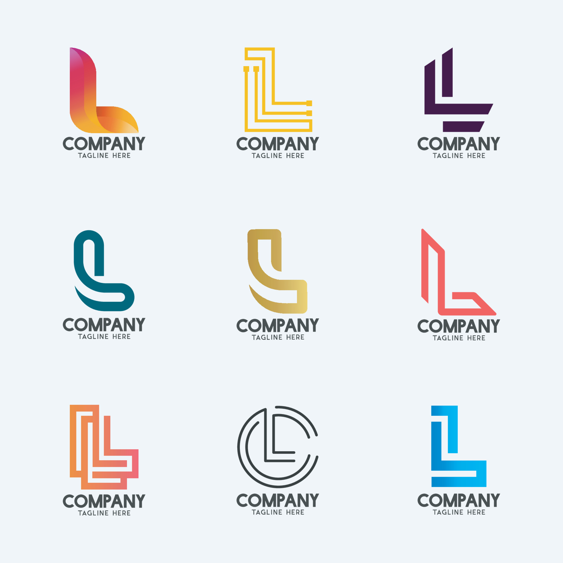 Creative Minimal Letter L logo design. Premium business logotype