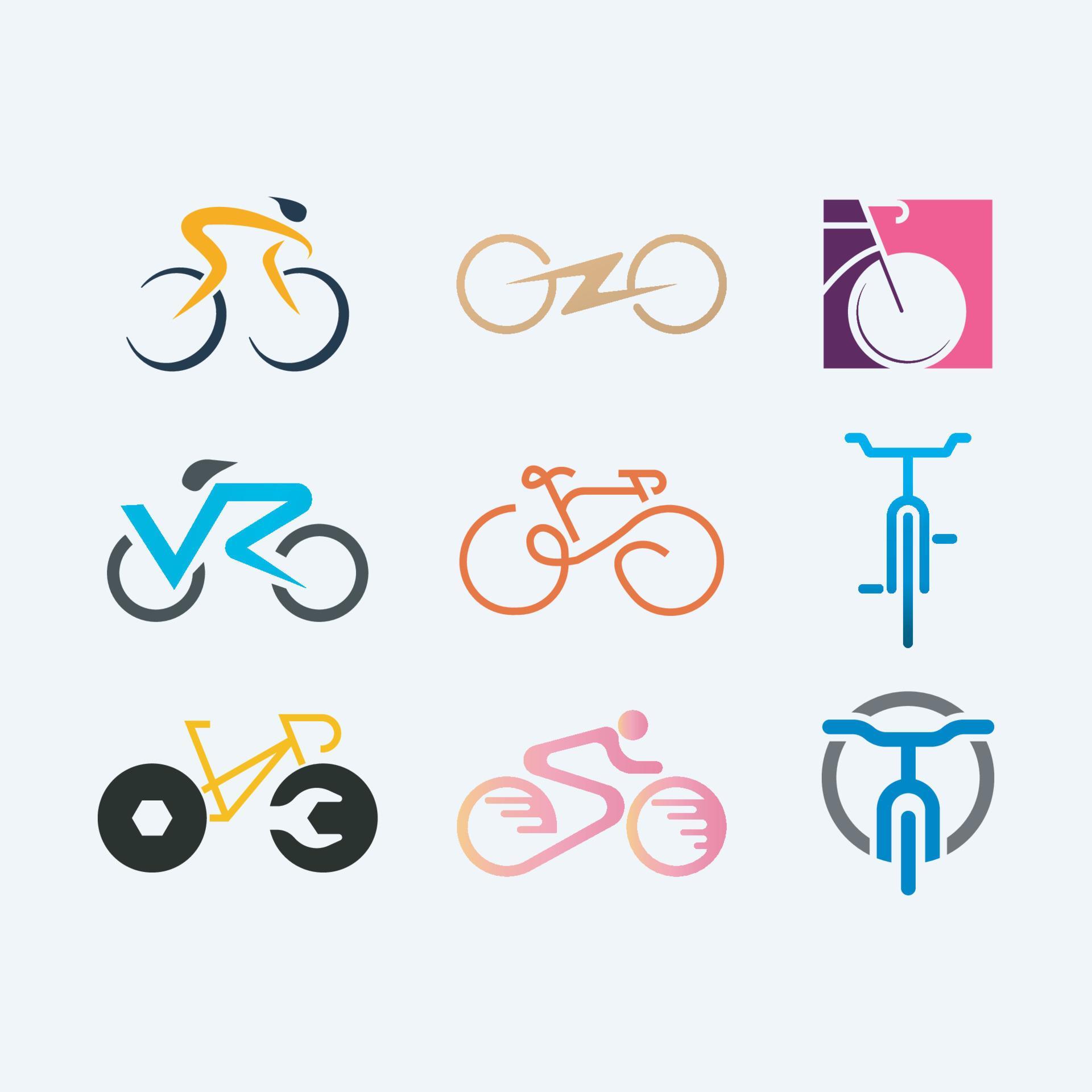 bicycle logos collection symbol designs for business 8245823 Vector Art