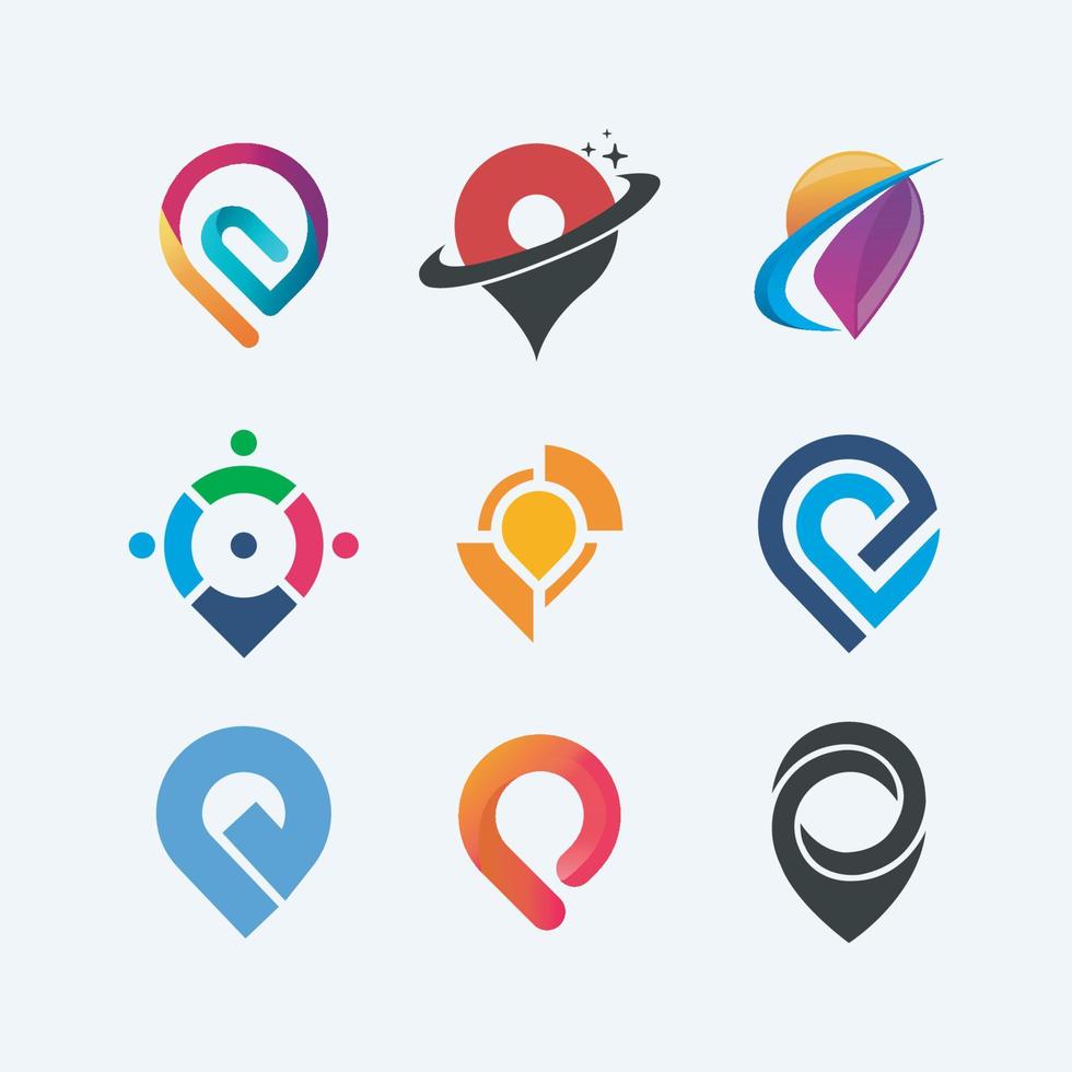 colección de logotipos gps diseños de símbolos para empresas vector