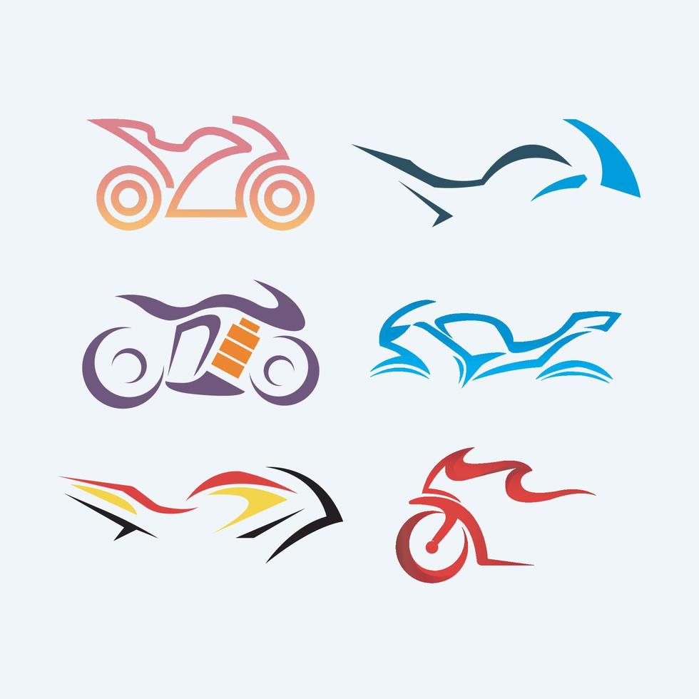 motorcycle logos collection symbol designs for business vector