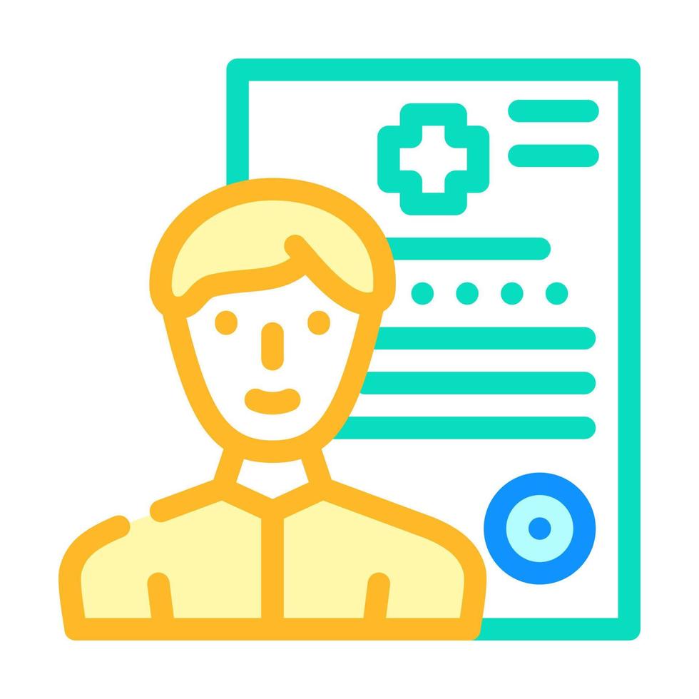 datos médicos información del cliente kyc color icono vector ilustración