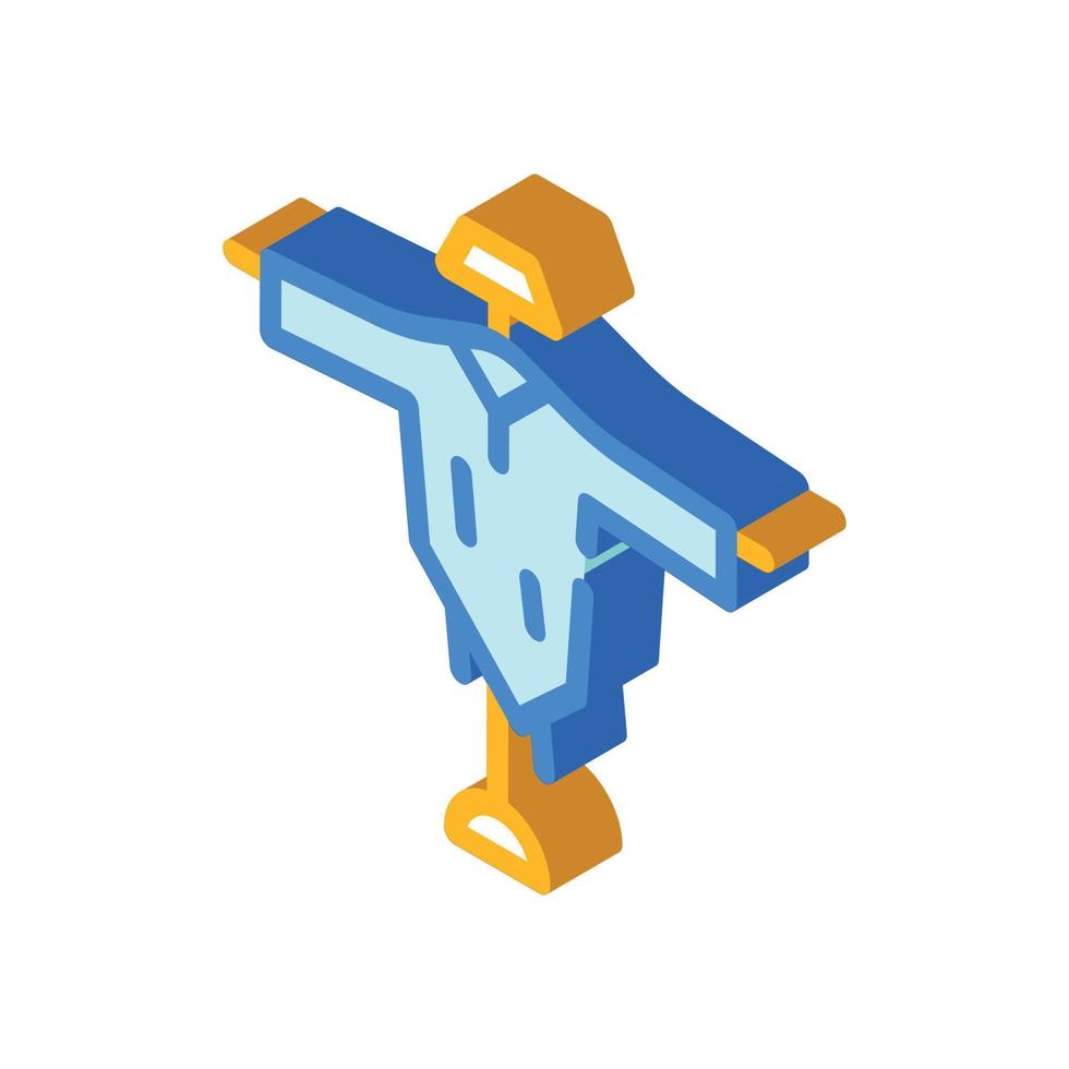 garden scarecrow isometric icon vector sign illustration