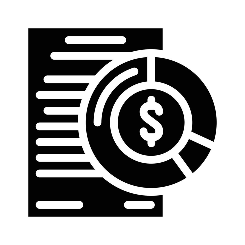 diagrama dinero glifo icono vector ilustración